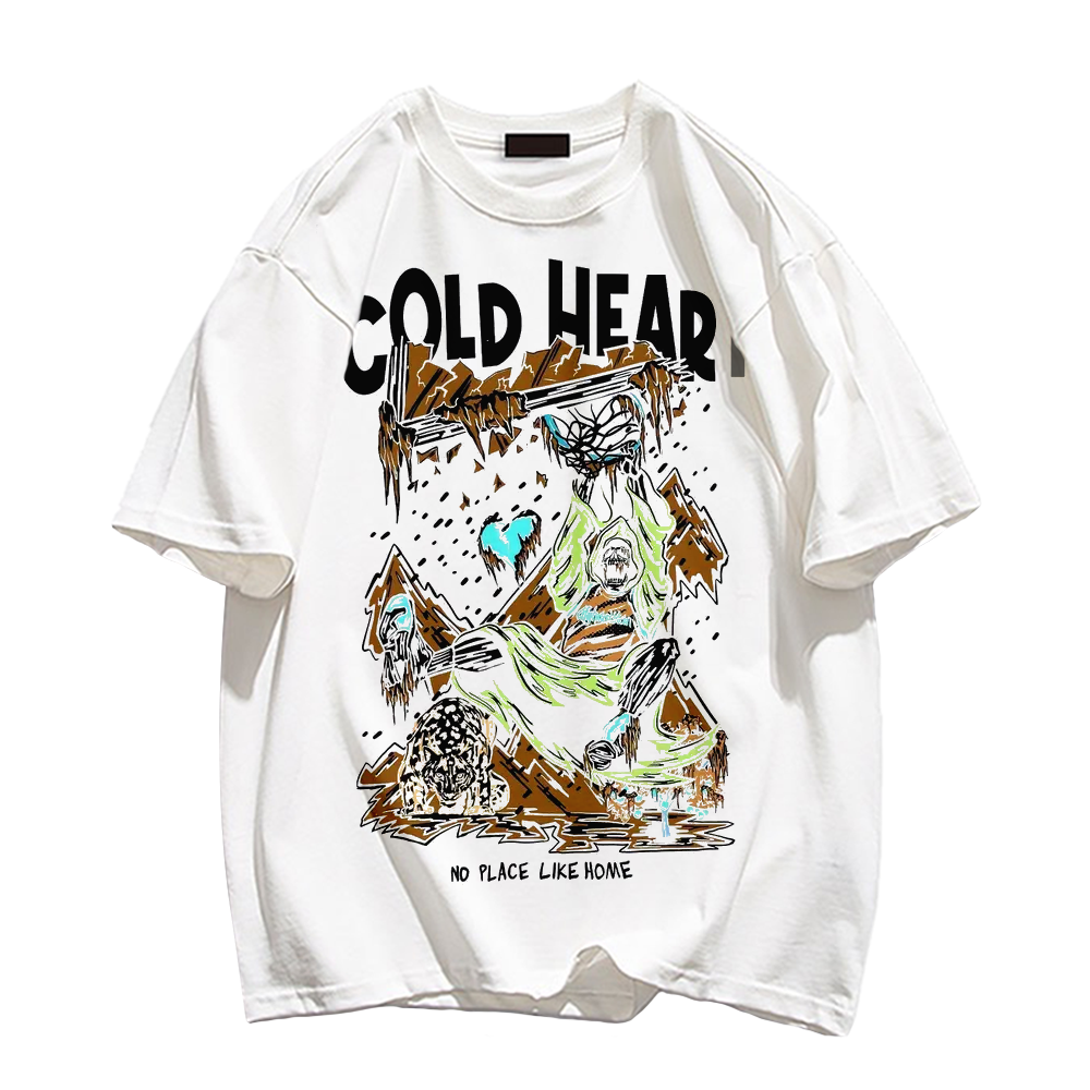 Men's Casual Cotton Skull Collection Graphic Print T-shirt