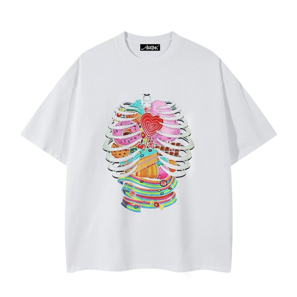 Skeleton Stuffed With Food T-Shirt