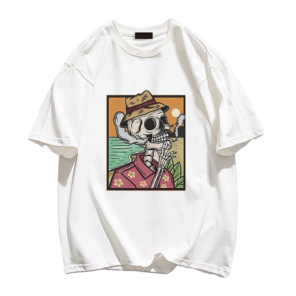 Smoking Skeleton Poster T-Shirt