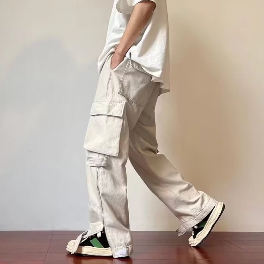Casual Side Zip Cargo Pants