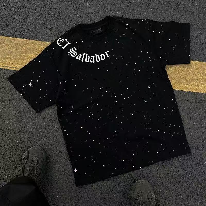 LoopStone Starry Letter Rhinestone T-shirt