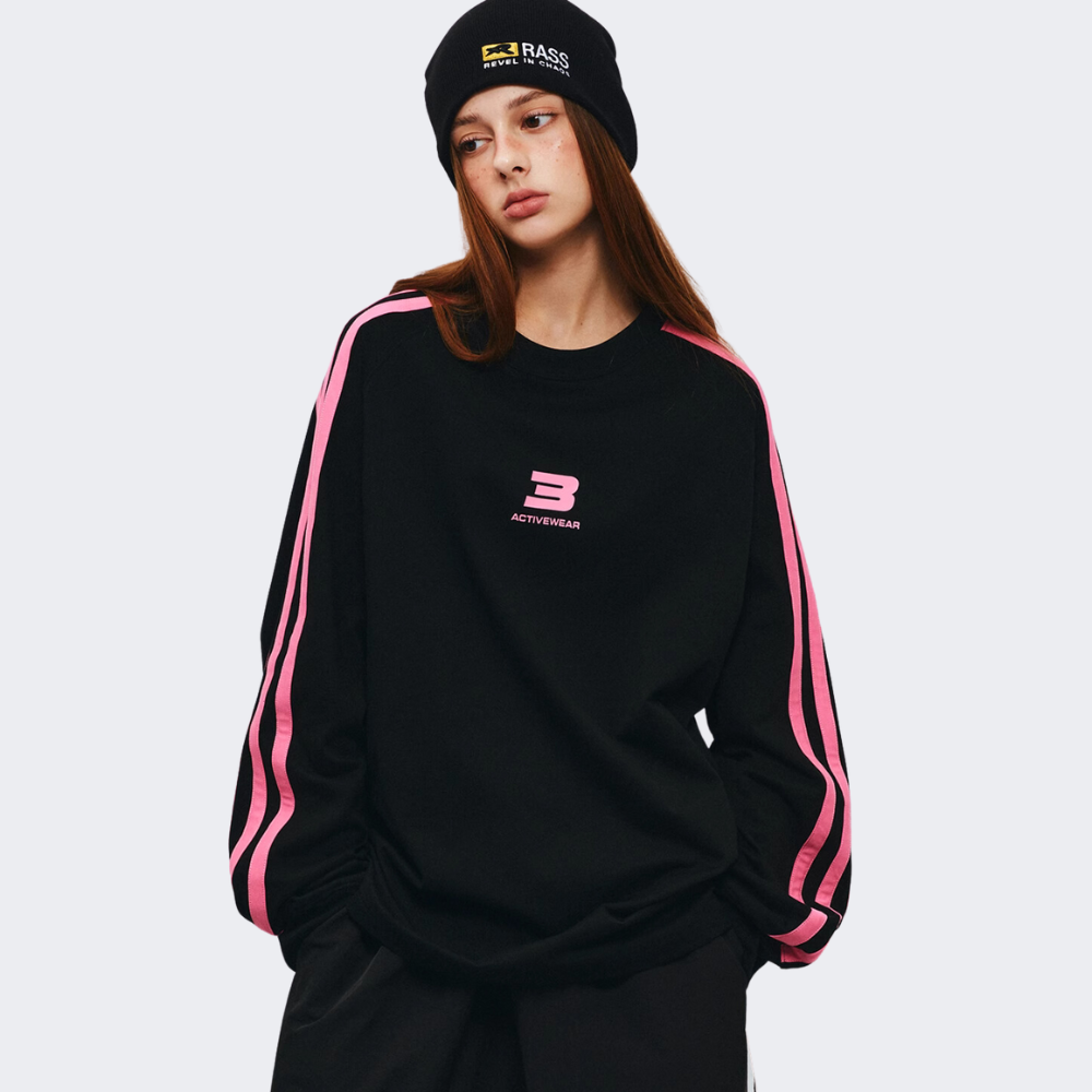 Black And Pink Streetwear Sweatshirt