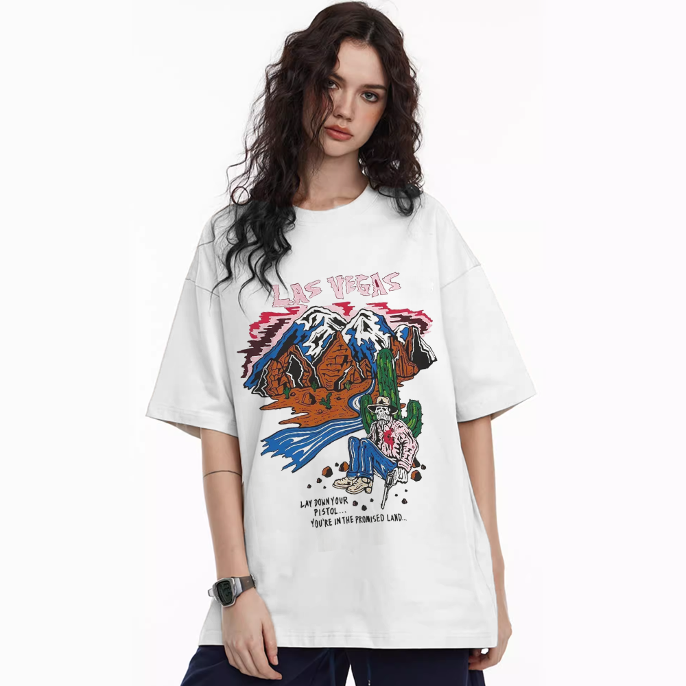 Las Vegas Shooter Skull Round Neck T-shirt