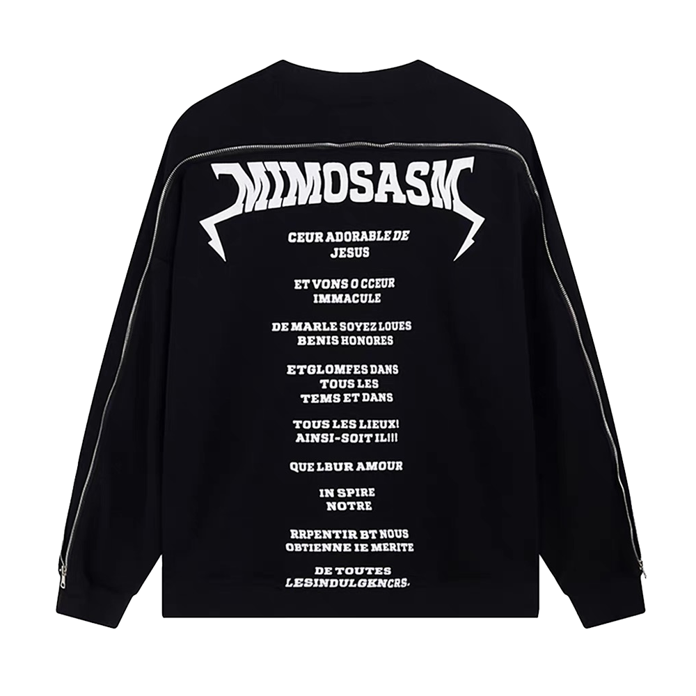 High Street Design Zipper Printed Sweatshirt