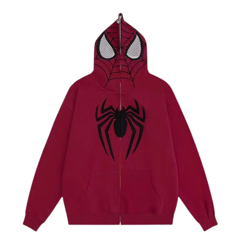 High Street Spider Flocked Couple Hoodie