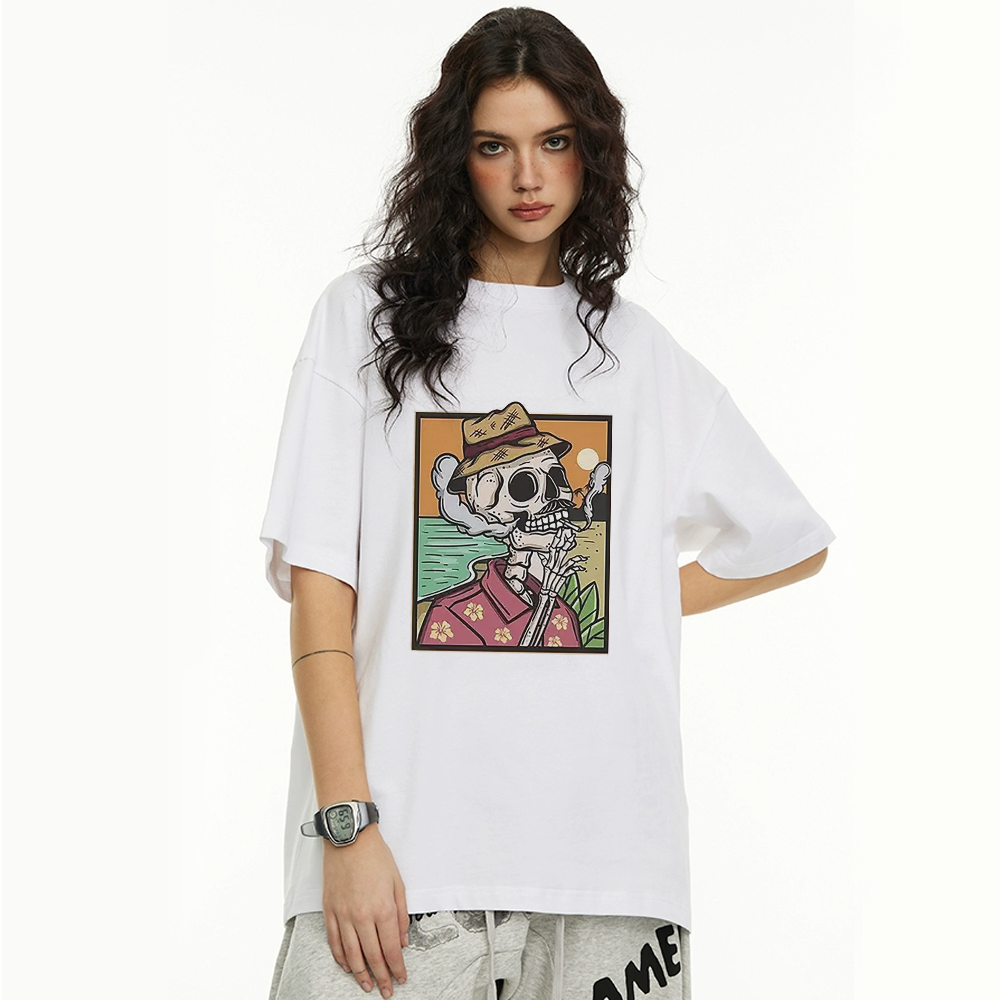 Smoking Skeleton Poster T-Shirt