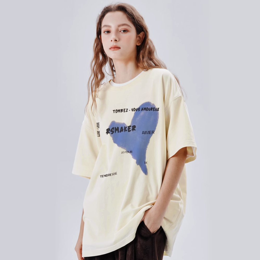 Blue Irregular Heart T-Shirt