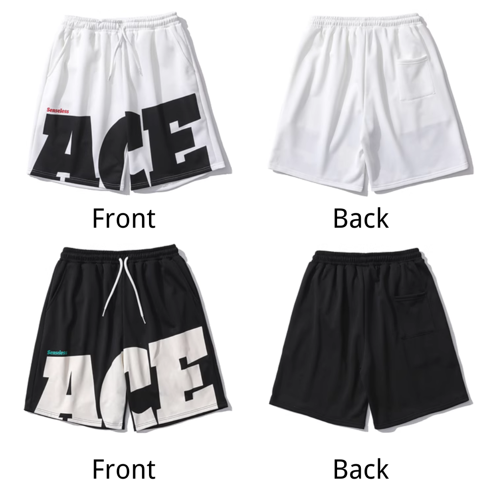Hip Hop Letter Print Track Shorts