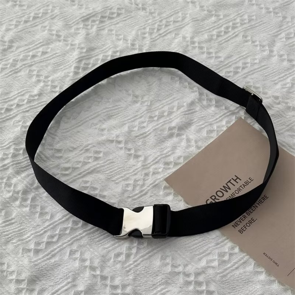 Simple Solid Color Auto Lock Belt