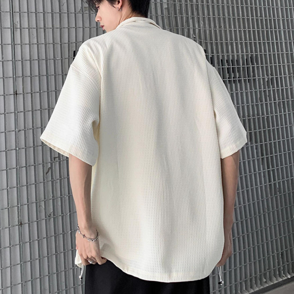 Zippered Stand Collar Shirt