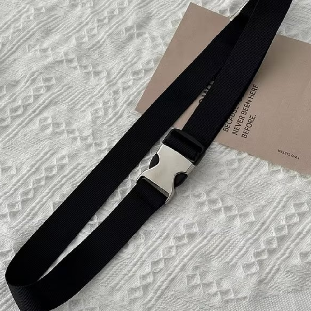 Simple Solid Color Auto Lock Belt