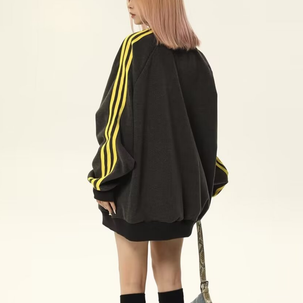 Women's High Street Striped Contrast Sweatshirt