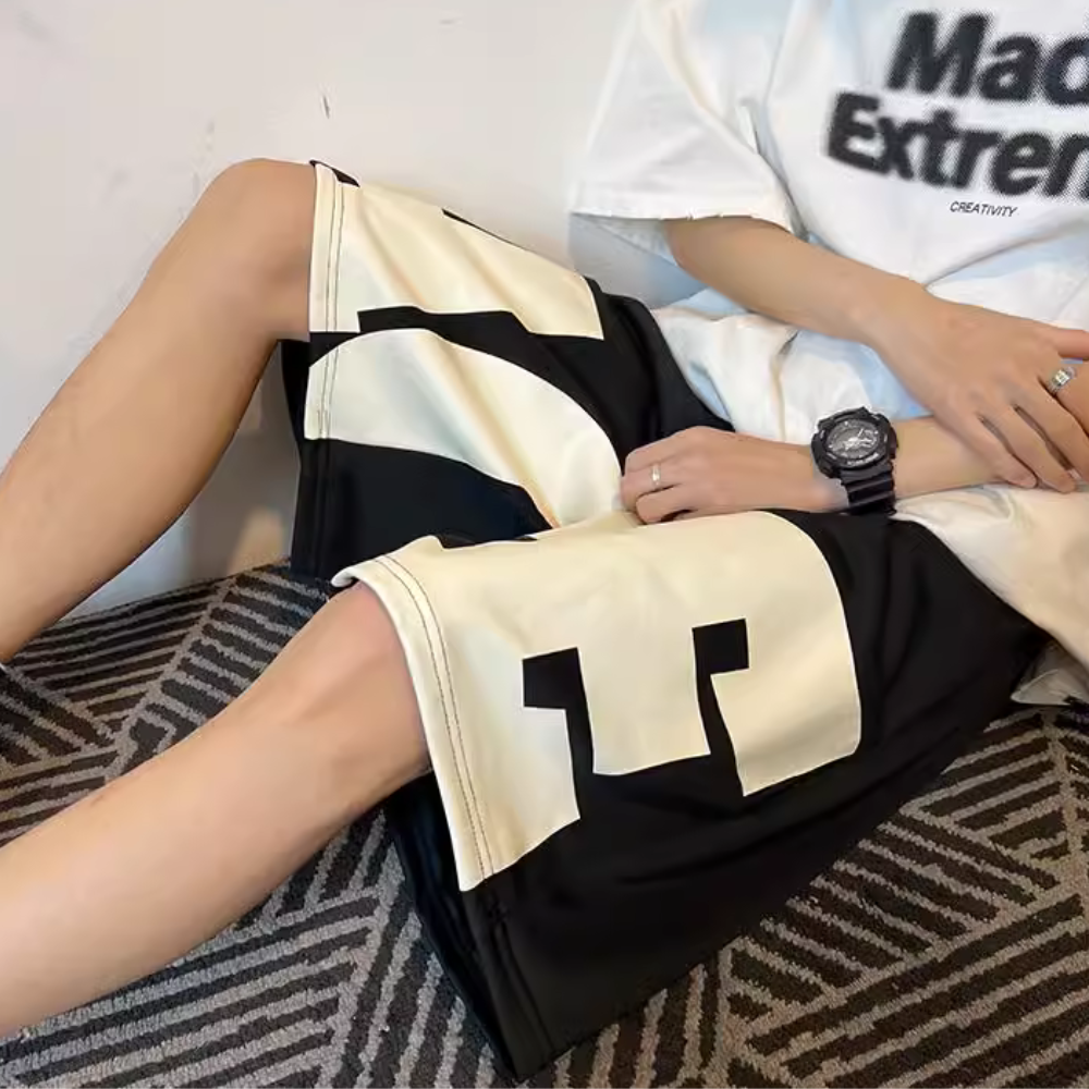 Hip Hop Letter Print Track Shorts