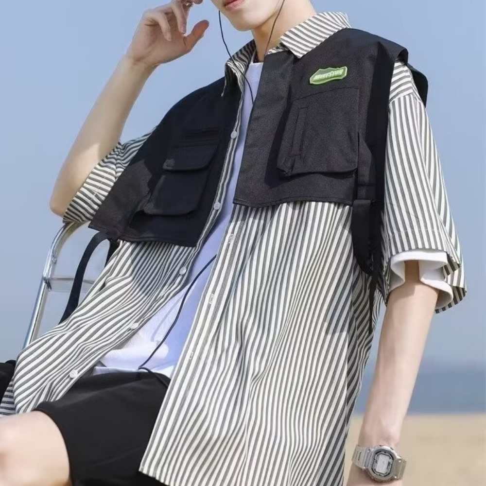 Fake Two Striped Shirt