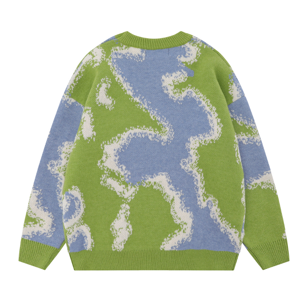 Urban Letter Flocked Contrast Sweater