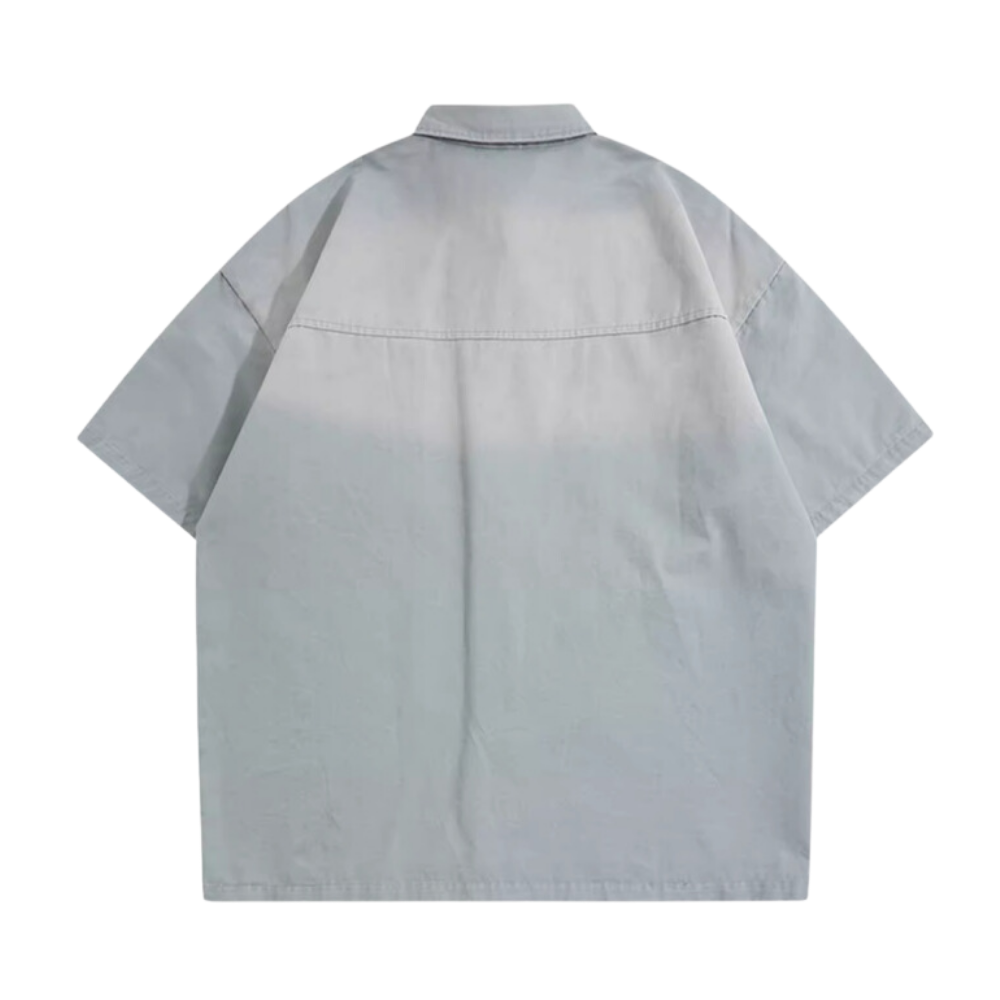 Retro Gradient Tie Denim Shirt
