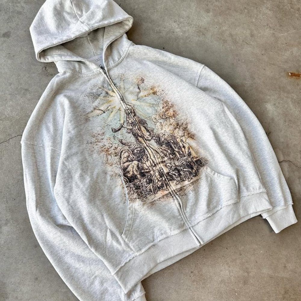 ART IN WAR Divine Collapse – Renaissance Zip Hoodie
