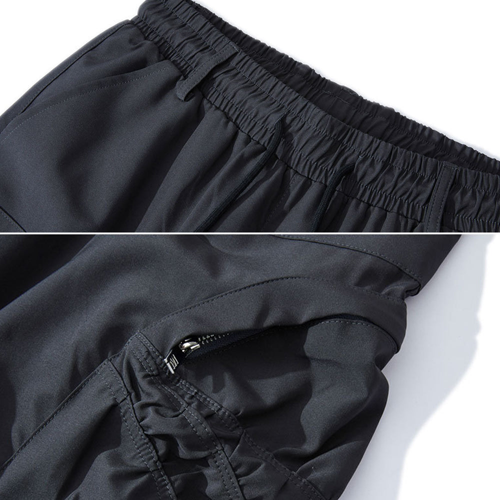CE | Street Solid Color Pleated Cargo Pants