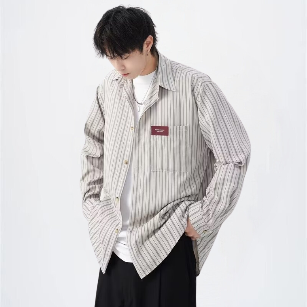 Japanese Retro Striped Shirt