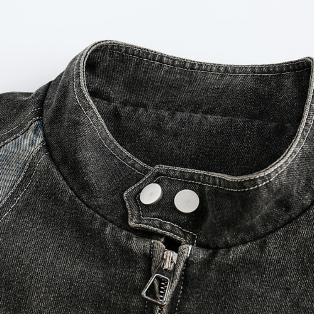 Motorcycle Patchwork Denim Jacket