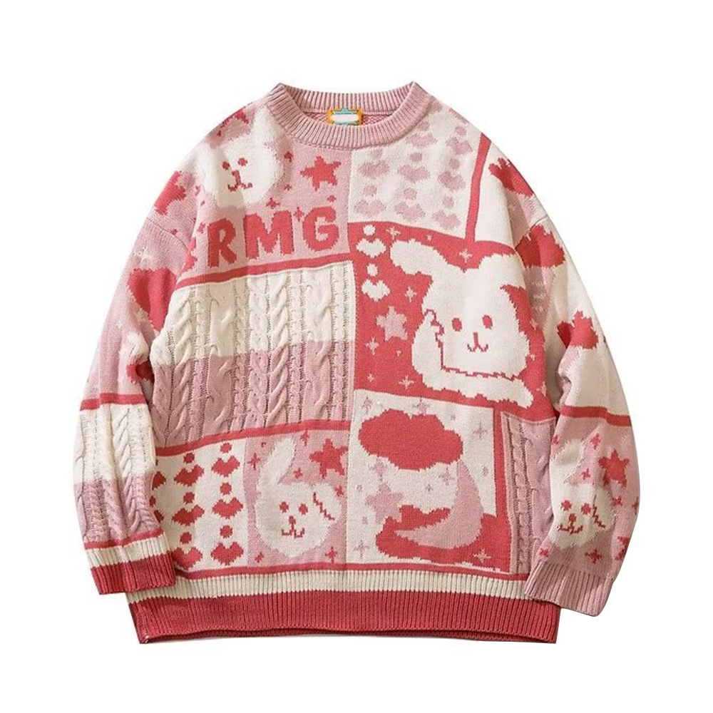 Cute Rabbit Stitching Sweater