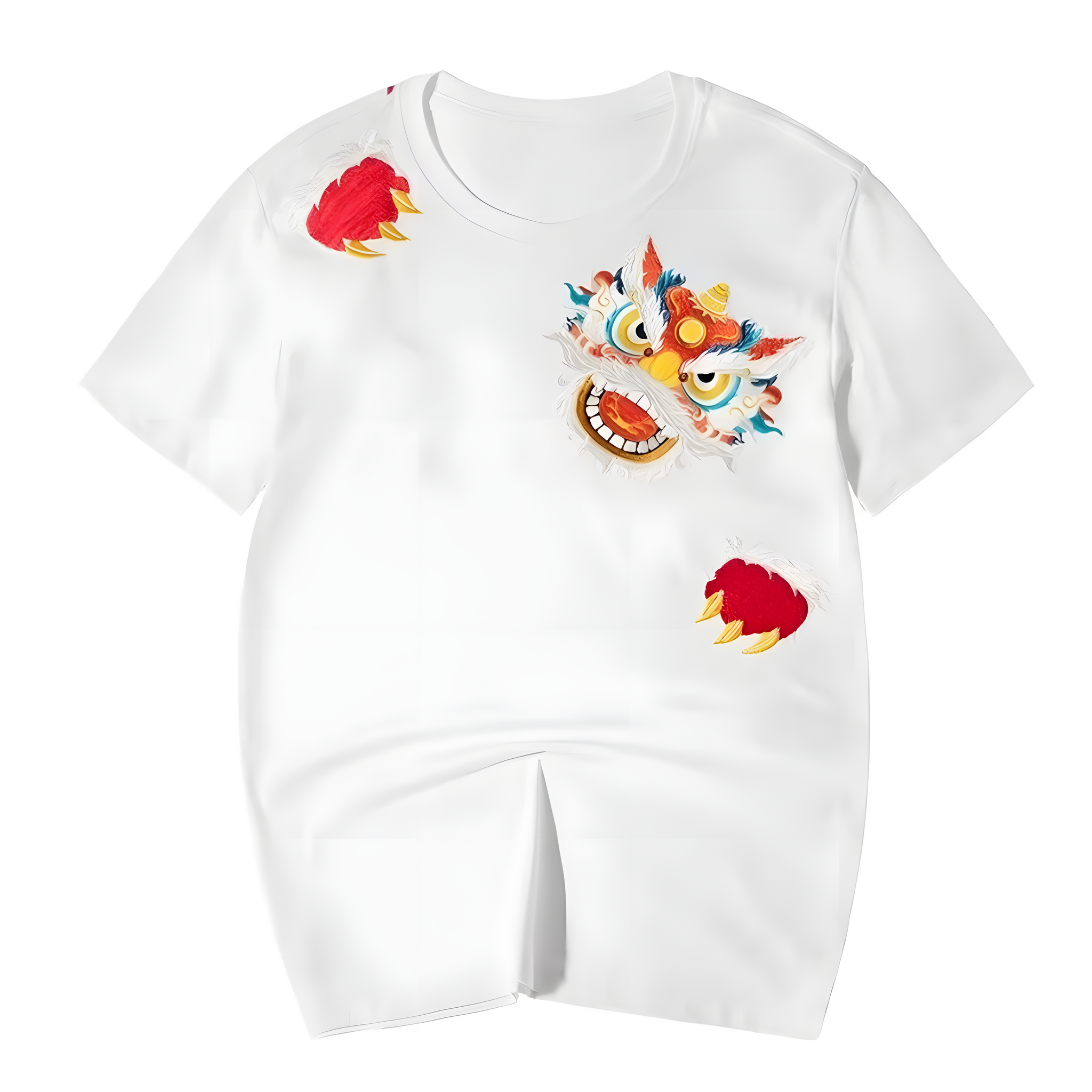 Japanese Lion Embroidered T-shirt