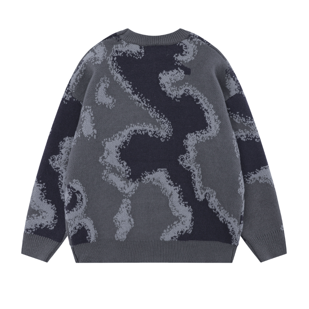 Urban Letter Flocked Contrast Sweater