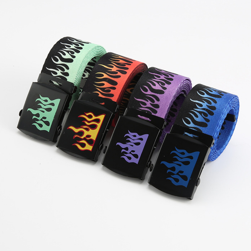 Hip-hop Canvas Flame Belt
