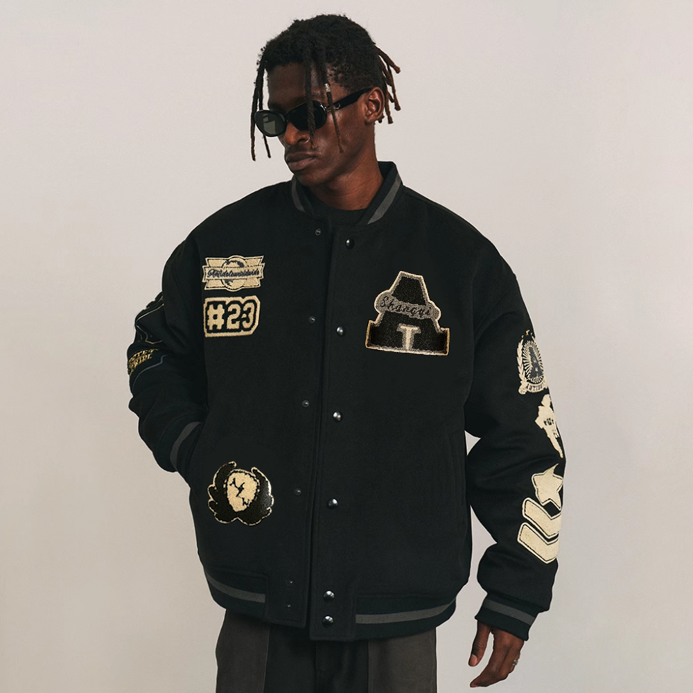 Black Wool Embroidered Jacket