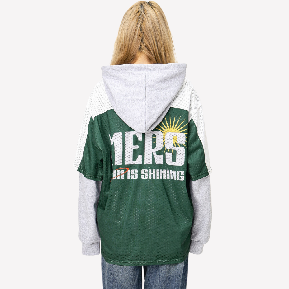 Sports Double Layer Mesh Hoodie
