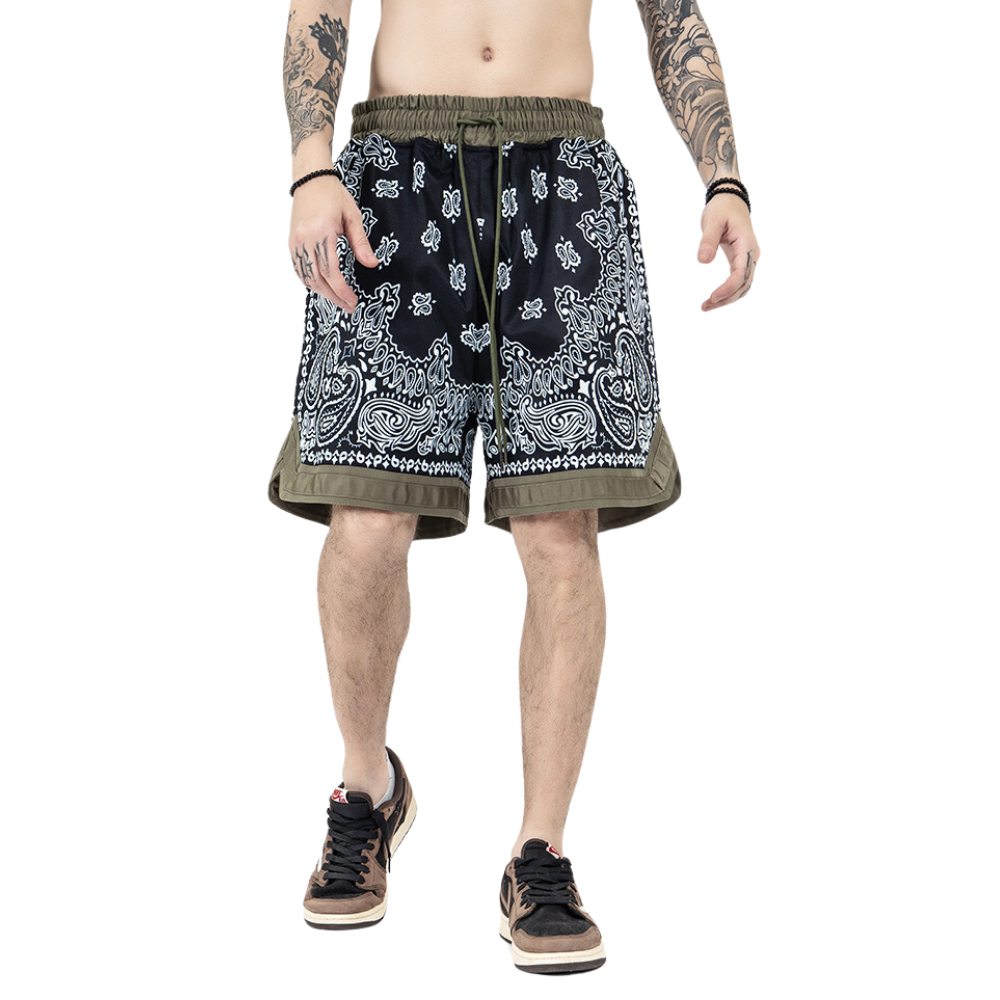 Japanese Cashew Flower Patchwork Shorts