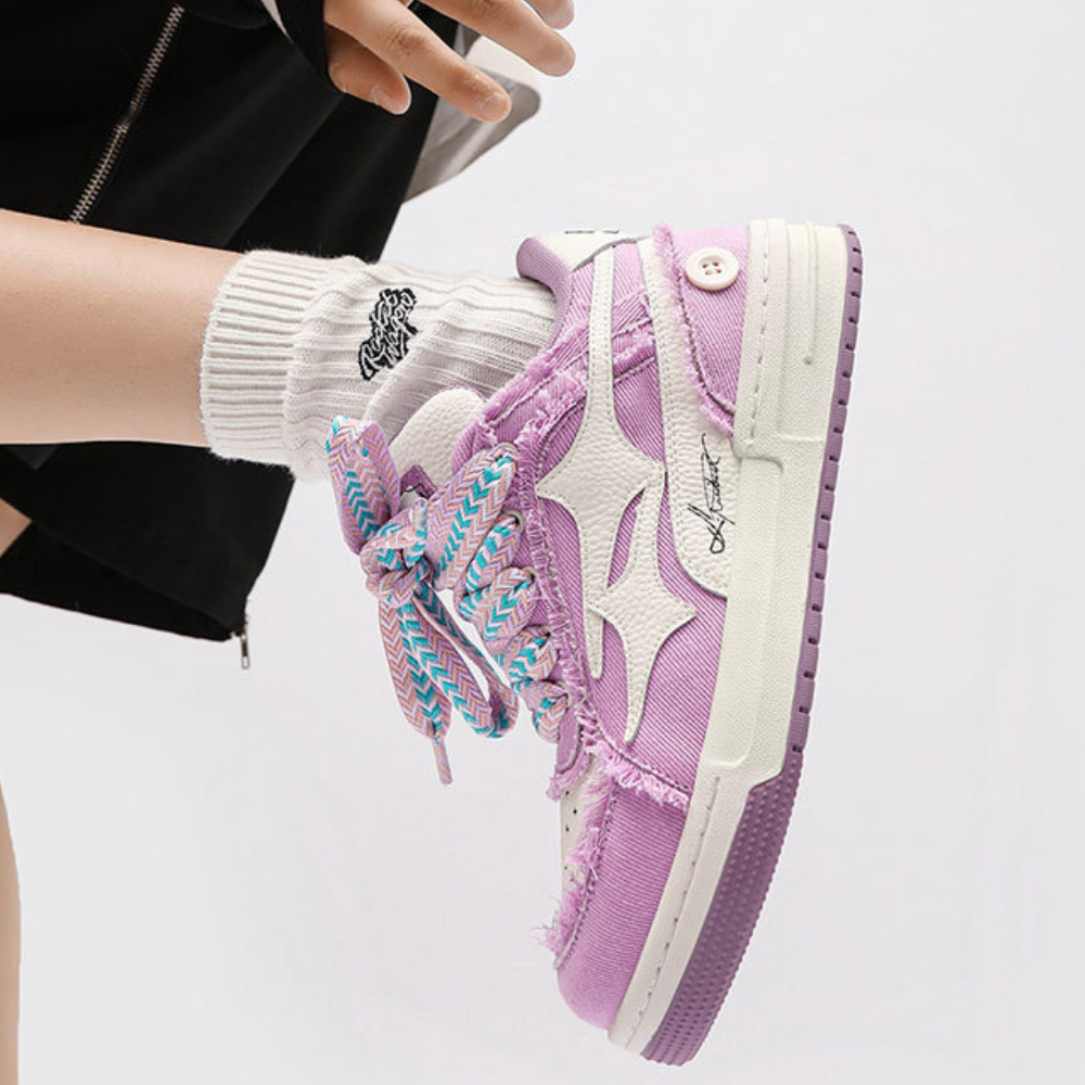 Cyber Envoy | High Street Purple Raw Edge Sneaker
