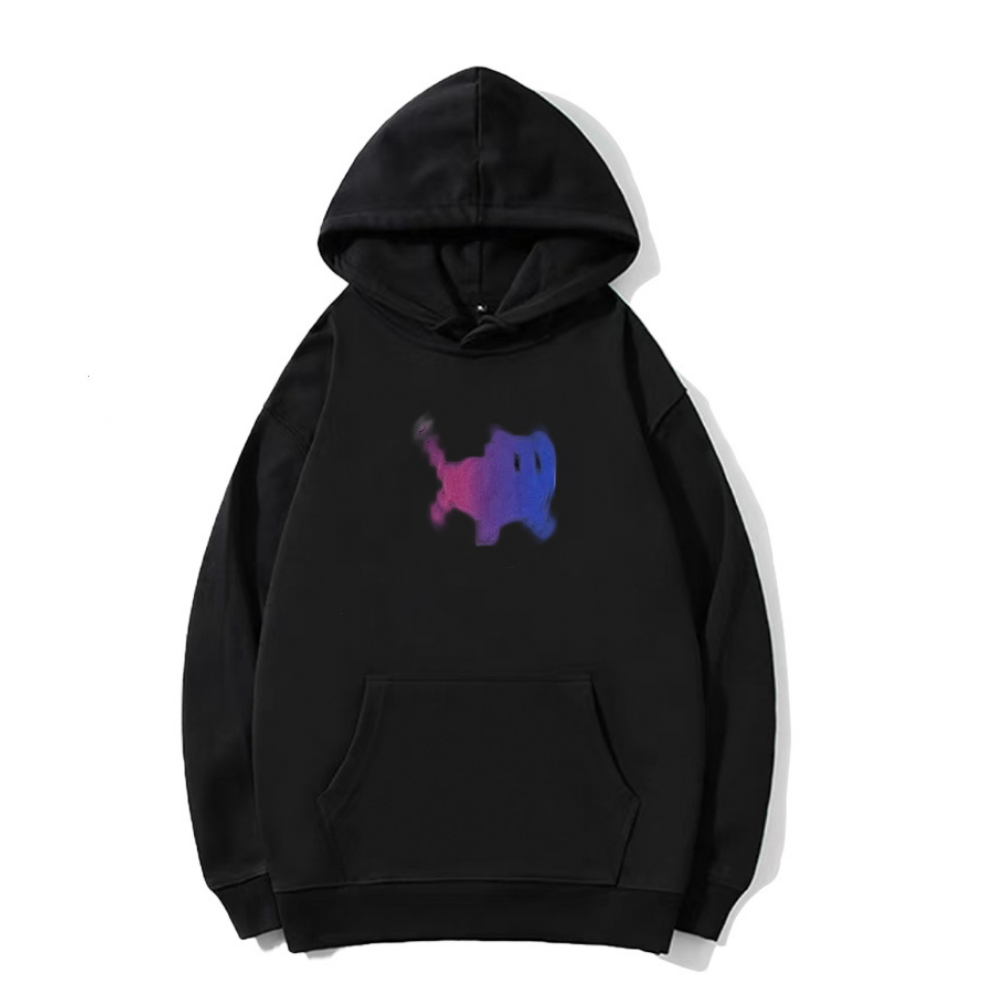 Colorblock Kitten Print Hoodie