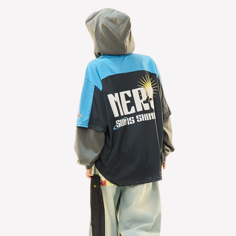 Sports Double Layer Mesh Hoodie