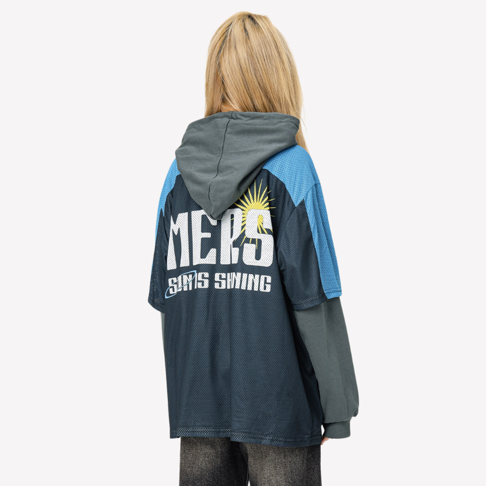 Sports Double Layer Mesh Hoodie