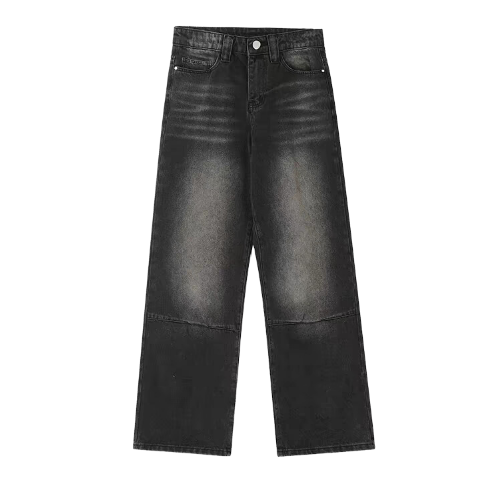 Distressed 3D Embroidered Whisker Jeans
