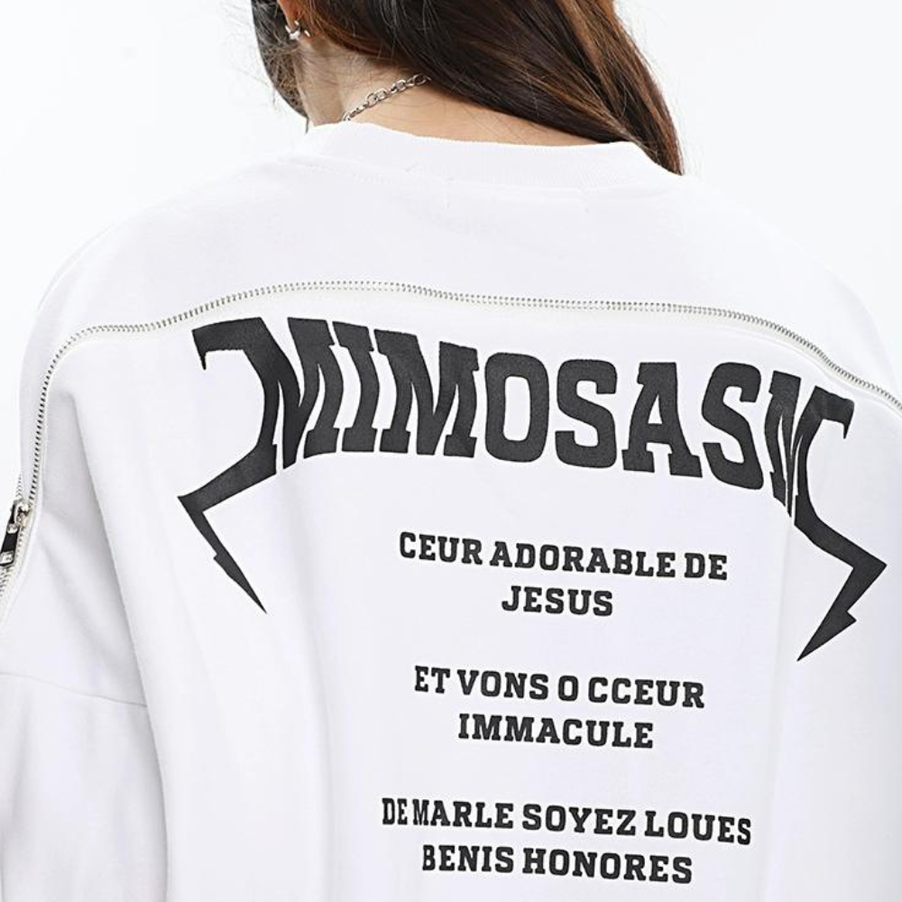 High Street Design Zipper Printed Sweatshirt