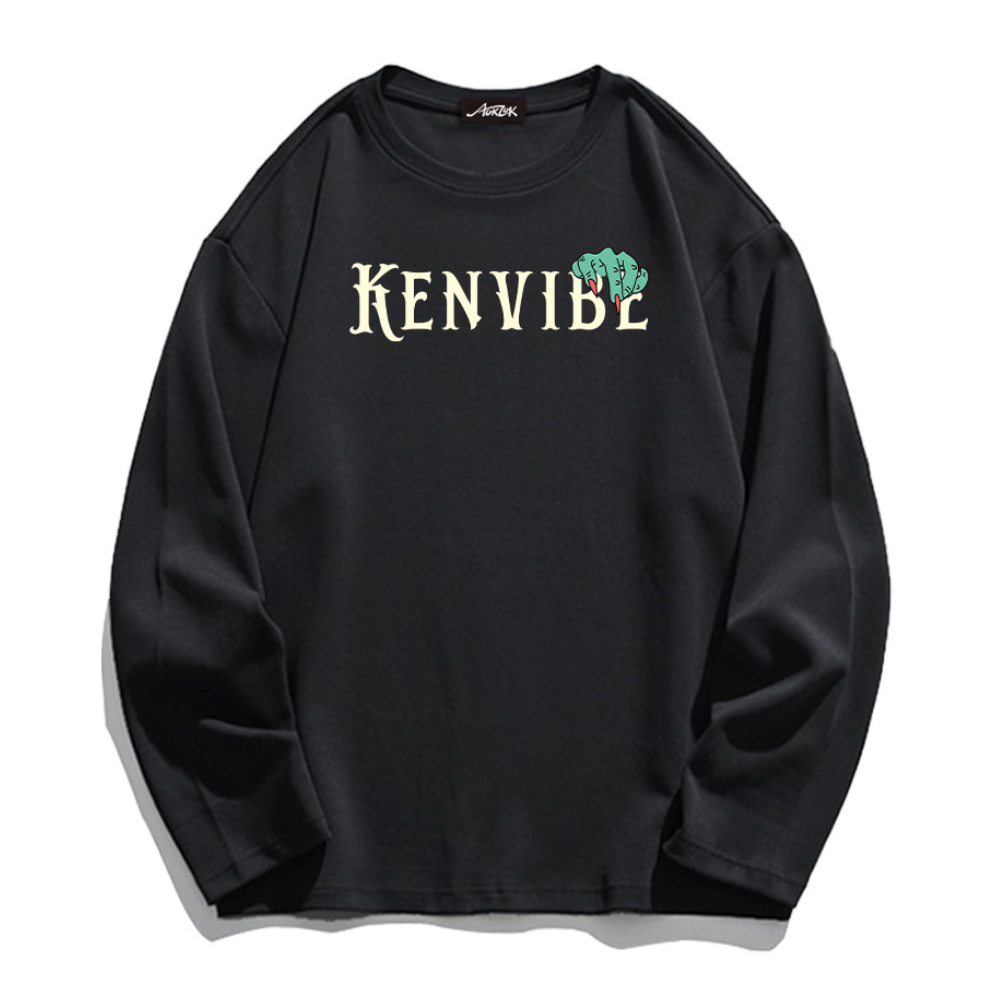 Dark Skeleton Hand Graphic Long Sleeve Shirt
