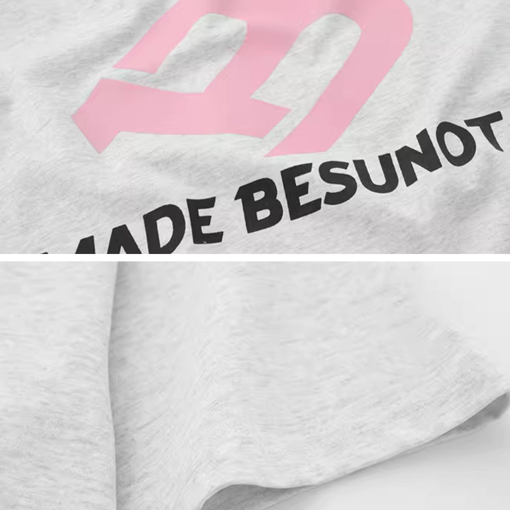 American Couple Letter Print T-Shirt