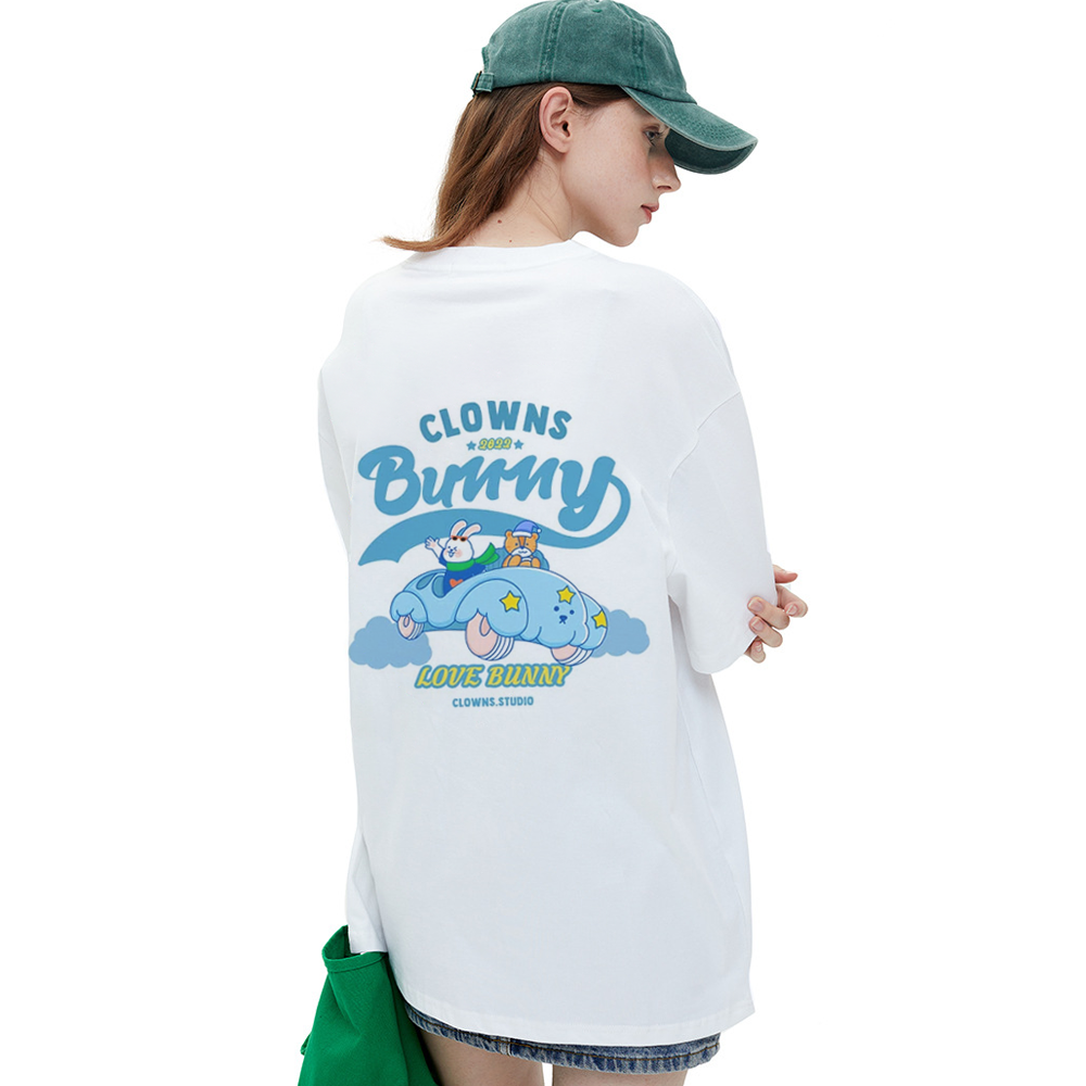 Cute Clown Bunny Cloud Car T-Shirt