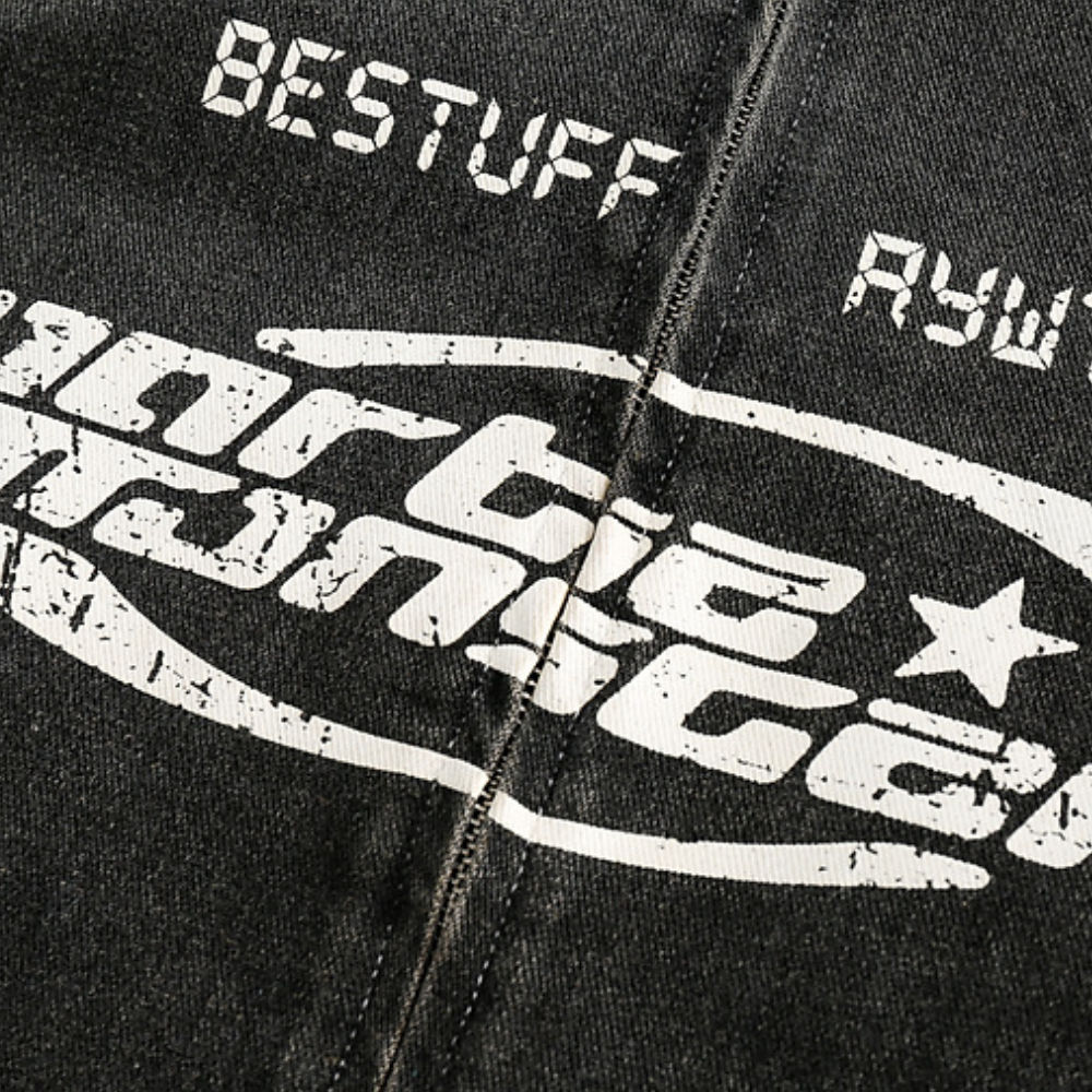 Motorcycle Patchwork Denim Jacket
