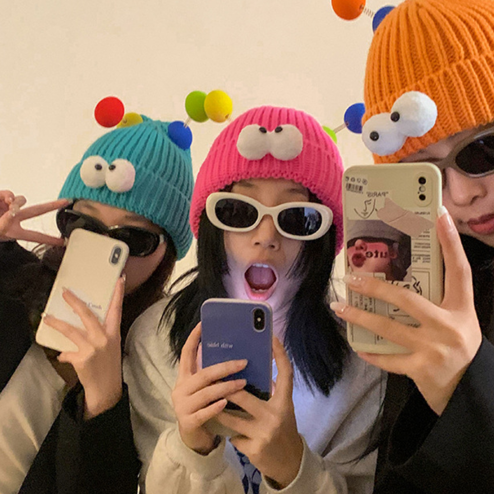 Cartoon Big Eyed Monster Knitted Hat
