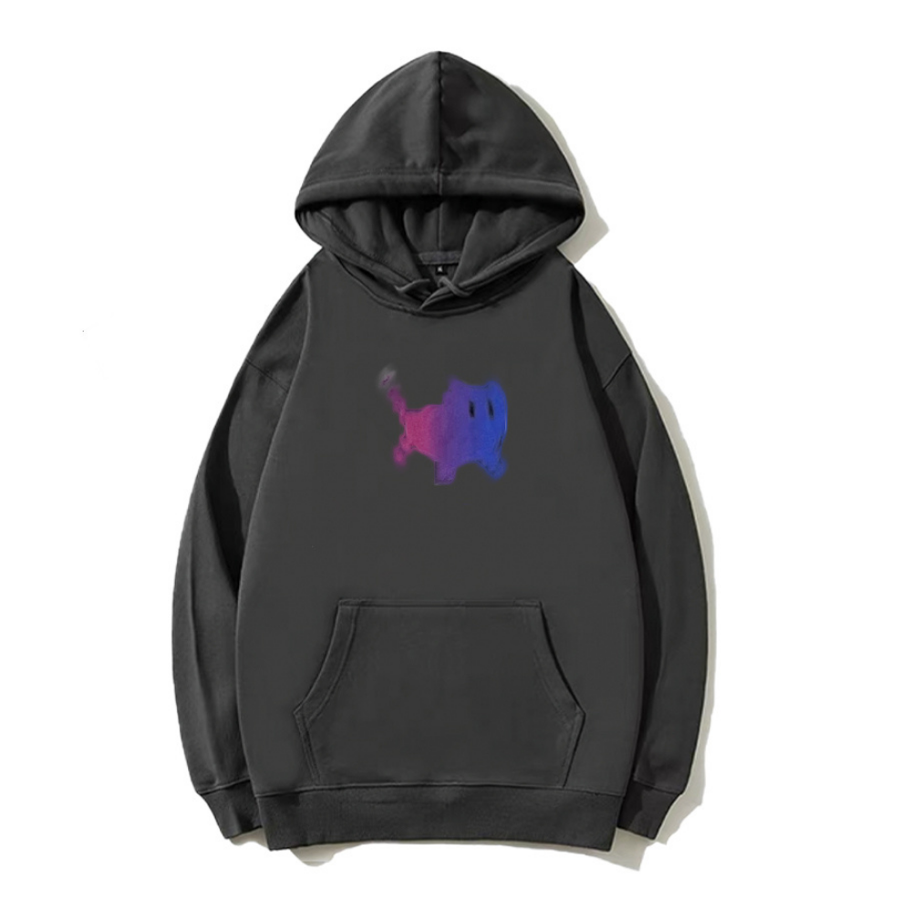 Colorblock Kitten Print Hoodie