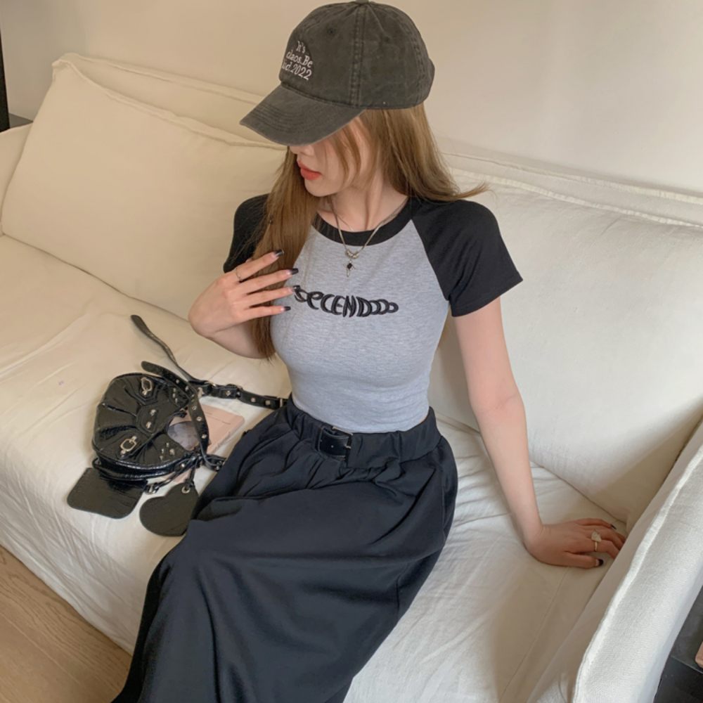 Women's American Raglan Patchwork T-Shirt