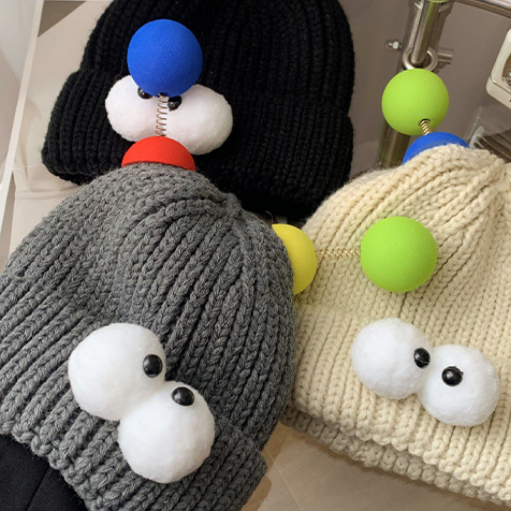 Cartoon Big Eyed Monster Knitted Hat