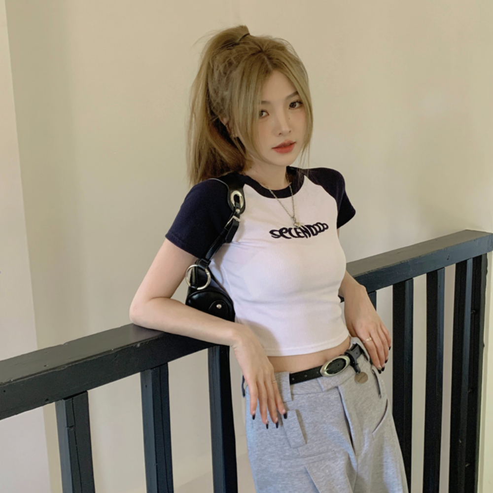 Women's American Raglan Patchwork T-Shirt