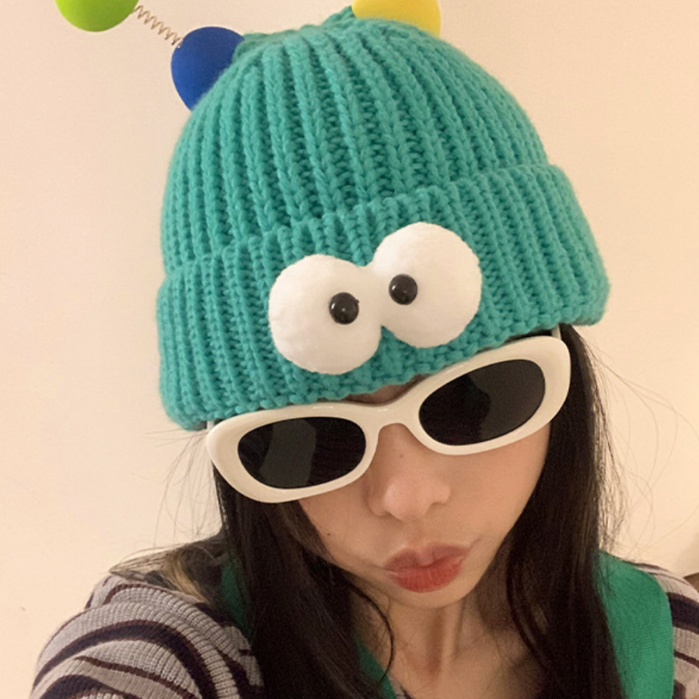 Cartoon Big Eyed Monster Knitted Hat