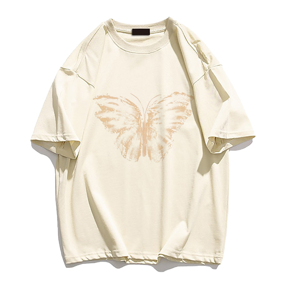 Casual Cotton Butterfly T-shirt