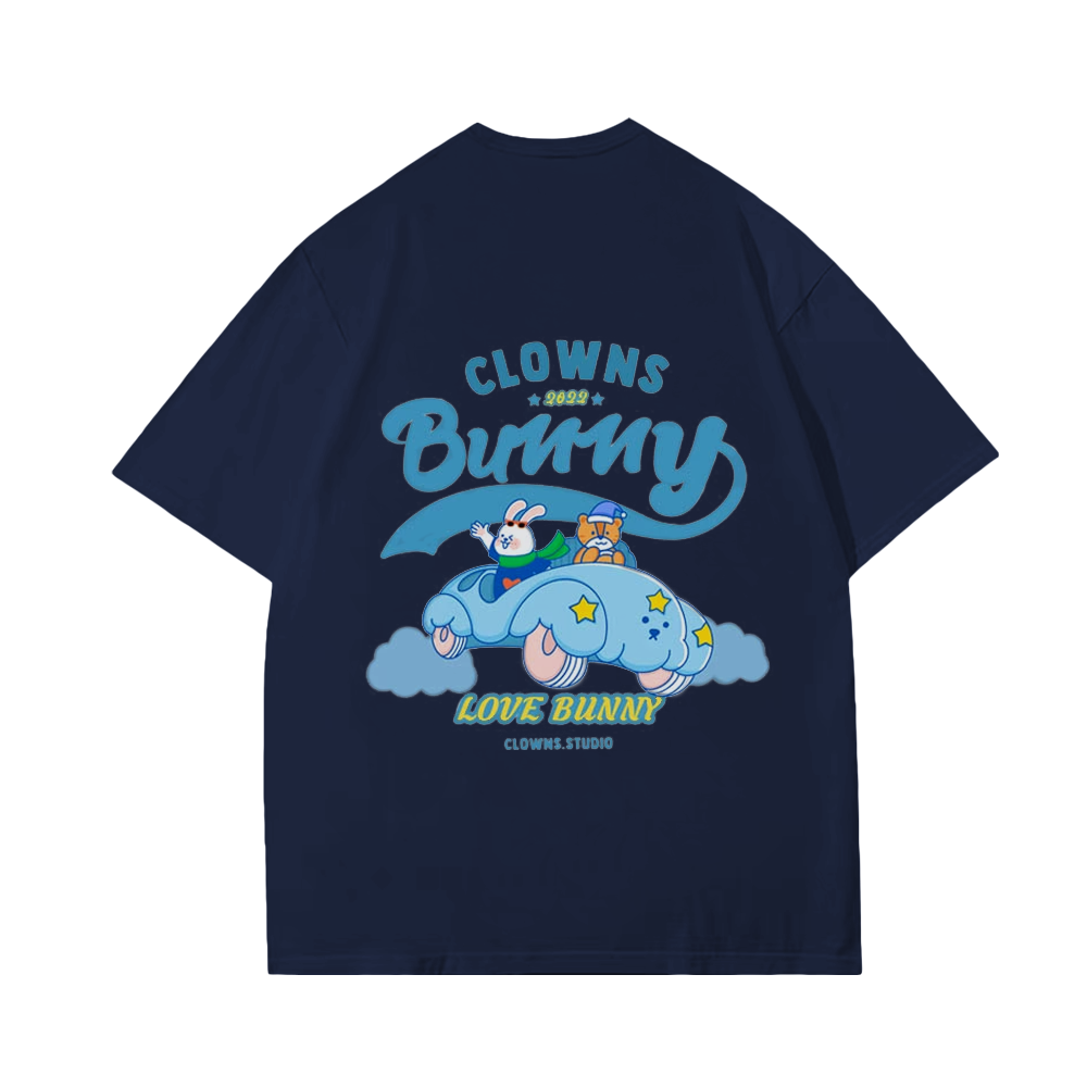 Cute Clown Bunny Cloud Car T-Shirt