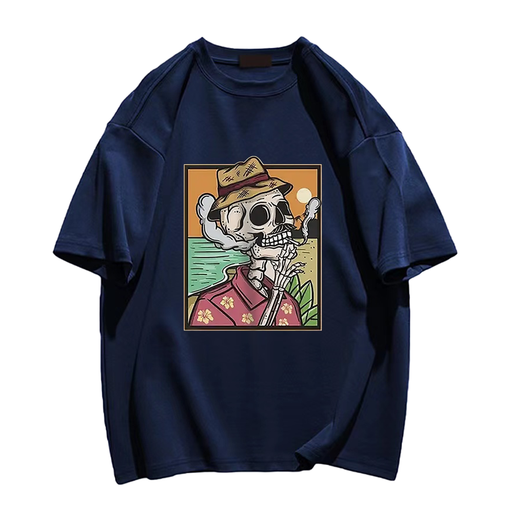 Smoking Skeleton Poster T-Shirt